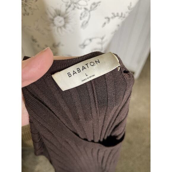 Babaton Ribbed Sweater Dress Womens Size Large Aritzia Knit Long - Picture 3 of 7